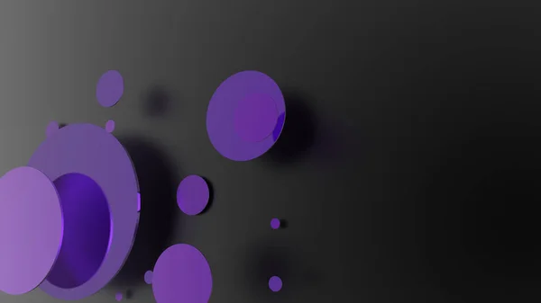 Violette Metalen Ondoorzichtige Cirkels Cilinders Gekleurde Achtergrond Abstracte Achtergrond Voor — Stockfoto