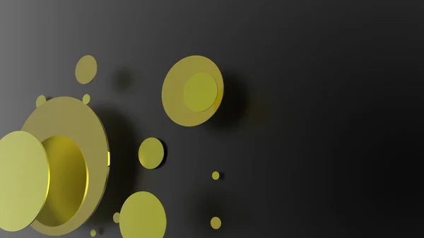 Žluté Kovové Neprůhledné Kruhy Válce Barevném Pozadí Abstraktní Zázemí Pro — Stock fotografie
