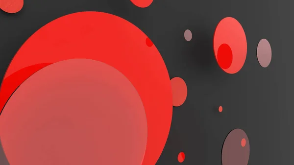 Rood Metalen Ondoorzichtige Cirkels Cilinders Gekleurde Achtergrond Abstracte Achtergrond Voor — Stockfoto