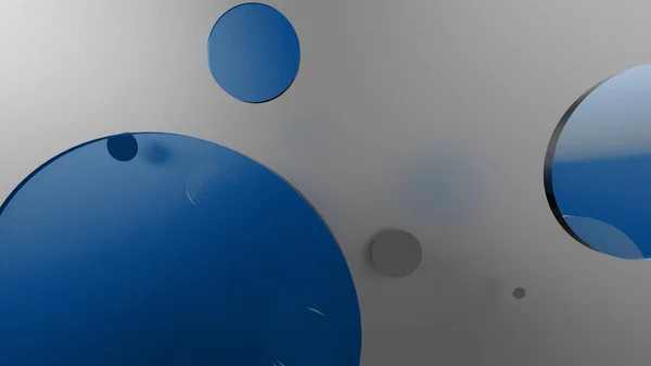 Синій Метал Непрозорі Кола Циліндри Кольоровому Фоні Абстрактний Фон Графічного — стокове фото