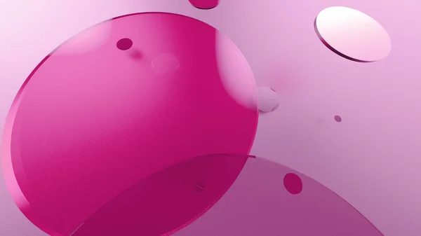 Rózsaszín Fém Átlátszatlan Körök Hengerek Színes Háttérrel Absztrakt Háttér Grafikai — Stock Fotó
