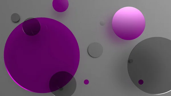 Paars Metalen Ondoorzichtige Cirkels Cilinders Gekleurde Achtergrond Abstracte Achtergrond Voor — Stockfoto