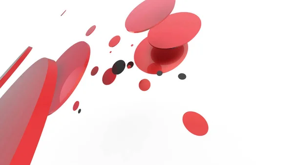 Rood Metalen Ondoorzichtige Cirkels Cilinders Gekleurde Achtergrond Abstracte Achtergrond Voor — Stockfoto