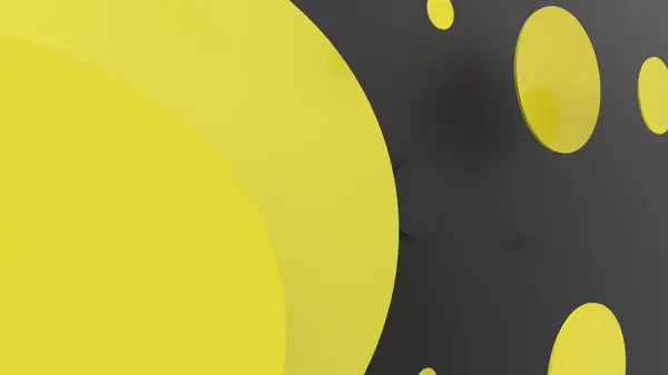 Gelbes Metall Und Undurchsichtige Kreise Und Zylinder Auf Farbigem Hintergrund — Stockfoto