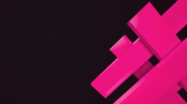 Siyah arka planda çapraz pembe dinamik çizgiler. Çizgiler ve koyu gölgeli modern soyut arkaplan