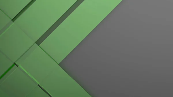 黒の背景に緑のダイナミックストライプ 線と影のある現代抽象的背景 — ストック写真
