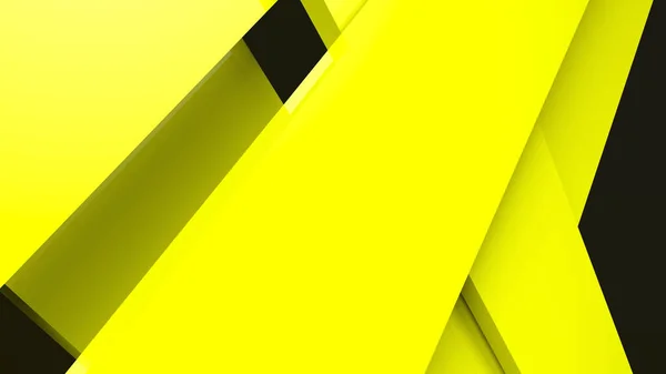 背景色に黄色のダイナミックストライプ 線と暗い影を持つ現代抽象的な3Dレンダリングの背景 — ストック写真
