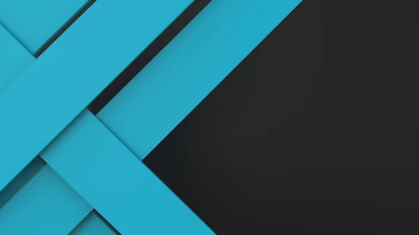 Diagonale Azurblaue Dynamische Streifen Auf Schwarzem Hintergrund Moderner Abstrakter Renderhintergrund — Stockfoto