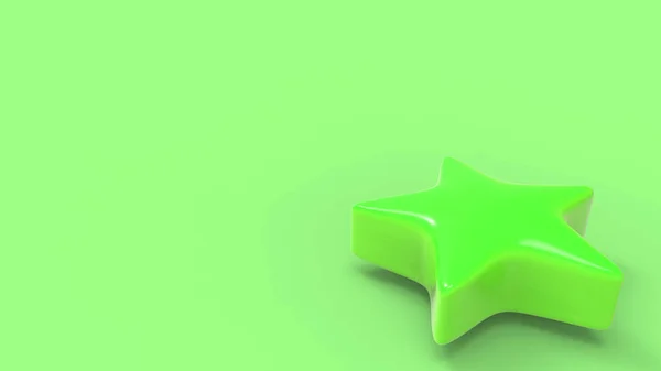 Зеленая Звезда Цветном Фоне Рендеринг Иллюстрация Золотой Звезды Премиальных Отзывов — стоковое фото