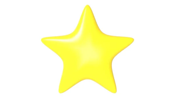 Żółta Gwiazda Tle Koloru Renderowanie Ilustracja Złotej Gwiazdy Dla Premii — Zdjęcie stockowe