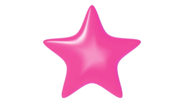 Рожева Зірка Кольоровому Фоні Рендери Ілюстрація Золотої Зірки Преміум — стокове фото