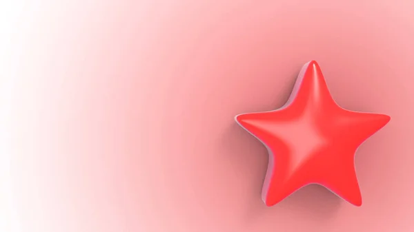 Stella Rossa Sfondo Colori Render Illustrazione Della Stella Oro Premio — Foto Stock