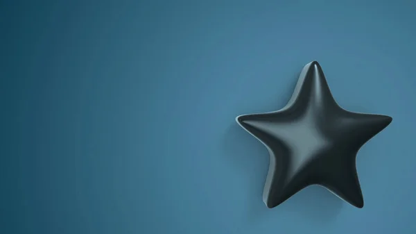 Niebieska Gwiazda Tle Koloru Renderowanie Ilustracja Złotej Gwiazdy Dla Premii — Zdjęcie stockowe