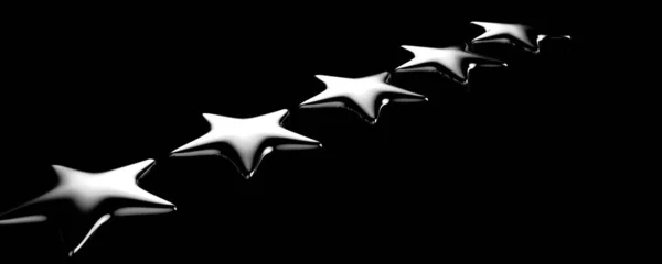 3D五颗灰色背景的恒星 金星奖的渲染与图解 — 图库照片