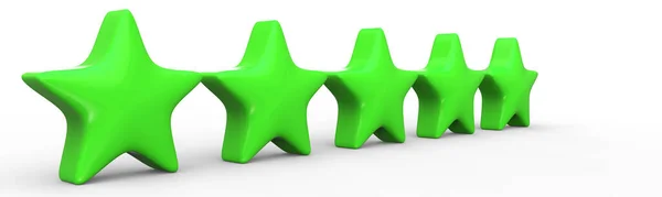 Fem Grön Stjärna Färg Bakgrund Render Och Illustration Gyllene Stjärna — Stockfoto