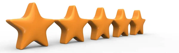 Fem Orange Stjärna Färg Bakgrund Render Och Illustration Gyllene Stjärna — Stockfoto