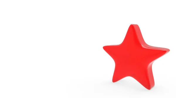 Estrela Vermelha Fundo Cor Renderização Ilustração Estrela Dourada Para Prémio — Fotografia de Stock