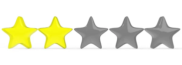 Duas Estrelas Amarelas Sobre Fundo Cor Renderização Ilustração Estrela Dourada — Fotografia de Stock