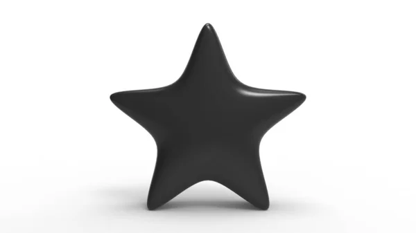 Черная Звезда Белом Фоне Рендеринг Иллюстрация Золотой Звезды Премиум Класса — стоковое фото