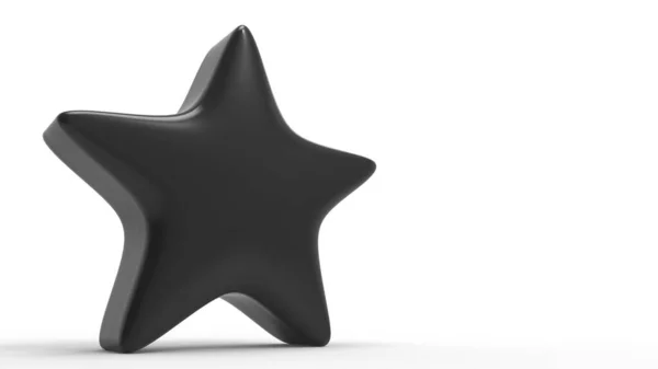 Черная Звезда Белом Фоне Рендеринг Иллюстрация Золотой Звезды Премиум Класса — стоковое фото