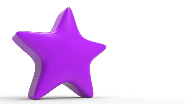 Gwiazda Fioletowa Kolorowym Tle Renderowanie Ilustracja Złotej Gwiazdy Dla Premii — Zdjęcie stockowe