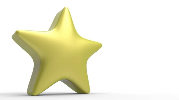 Желтая Звезда Цветном Фоне Рендеринг Иллюстрация Золотой Звезды Премиум Класса — стоковое фото