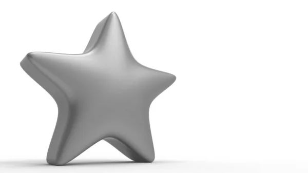 Серая Звезда Цветном Фоне Рендеринг Иллюстрация Золотой Звезды Премиум Класса — стоковое фото