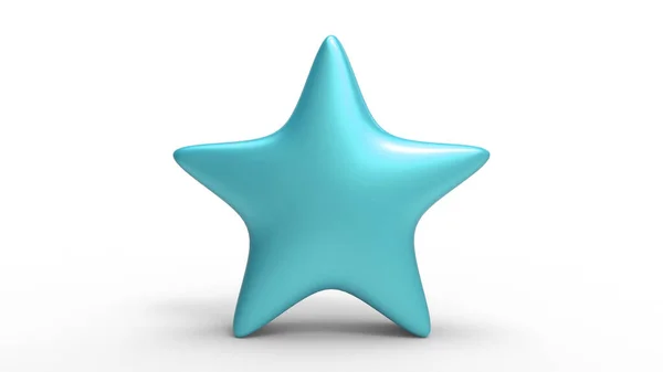 Azurová Hvězda Barevném Pozadí Vykreslení Ilustrace Zlaté Hvězdy Pro Prémie — Stock fotografie