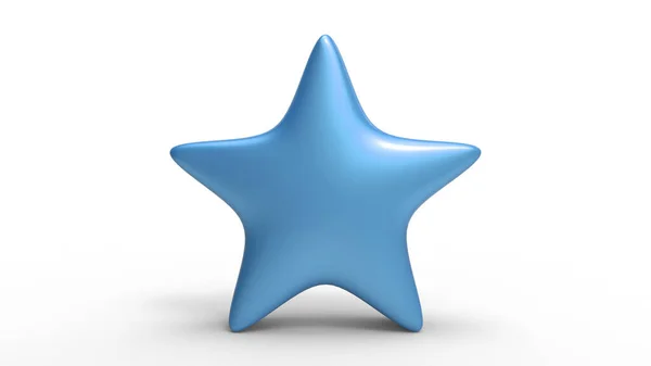 Niebieska Gwiazda Tle Koloru Renderowanie Ilustracja Złotej Gwiazdy Dla Premii — Zdjęcie stockowe