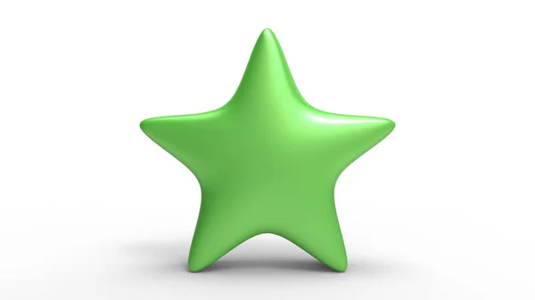 Zöld Csillag Színben Háttér Render Illusztráció Arany Csillag Prémium Vélemények — Stock Fotó