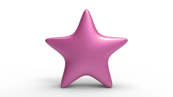 Estrela Rosa Sobre Fundo Cor Renderização Ilustração Estrela Dourada Para — Fotografia de Stock