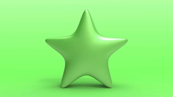 Green Star Color Background Render Illustration Golden Star Premium Reviews — Stock Photo, Image