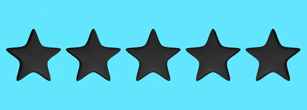 Fünf Azurblauen Stern Auf Farbigem Hintergrund Verleih Und Illustration Des — Stockfoto
