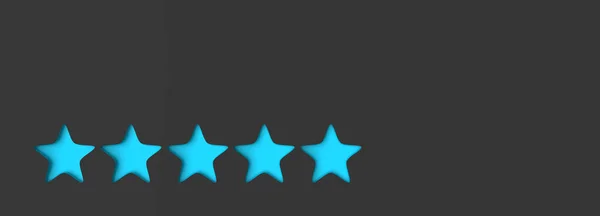 Fünf Azurblauen Stern Auf Farbigem Hintergrund Verleih Und Illustration Des — Stockfoto