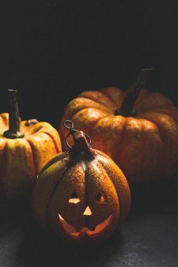 Cadılar Bayramı balkabağı kabağı kabağı kabağı feneri, siyah, renkli, kopyasıyla