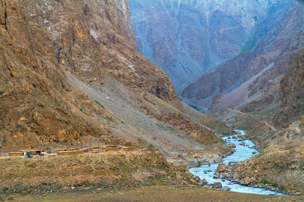 Гірський Ландшафт Кордоні Таджикистану Афганістану Дорога Памір — стокове фото