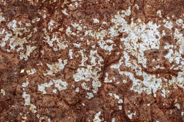 Eski paslı boyalı metal yakın çekim