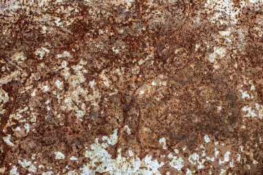 Eski paslı boyalı metal yakın çekim