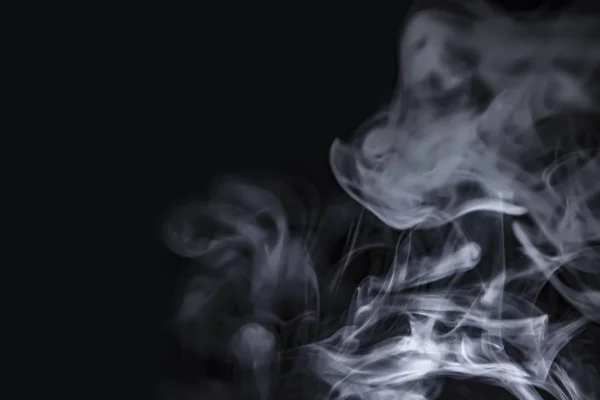 Texture Fumée Cigarette Sur Fond Noir — Photo