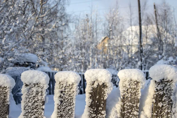 Eski Çit Panoları Closeup Dondurulmuş — Stok fotoğraf