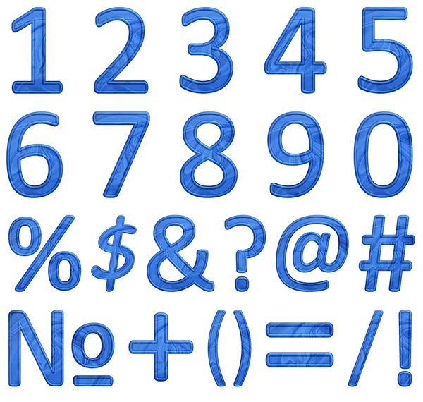 Modré Abstraktní Aritmetickými Znaménky Číslice Bílém Pozadí — Stock fotografie