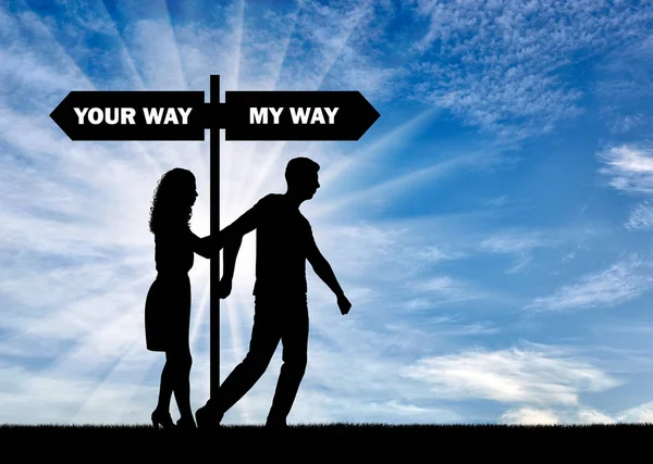 Silhouette egotistic bir adam ve bir kadın onu terk değil onu durdurmaya çalışır. Bencillik kavramsal sahne