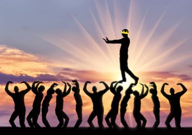 İnsanlar başkanları bencil bir adam girer, kör olmuş, tacını görmek için gözlerini kapatır. Narsist ve bencil bir işadamı kavramsal sahne