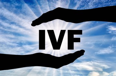 Extracorporal gübreleme. Word IVF elinde. İn vitro fertilizasyon kavramsal görüntü