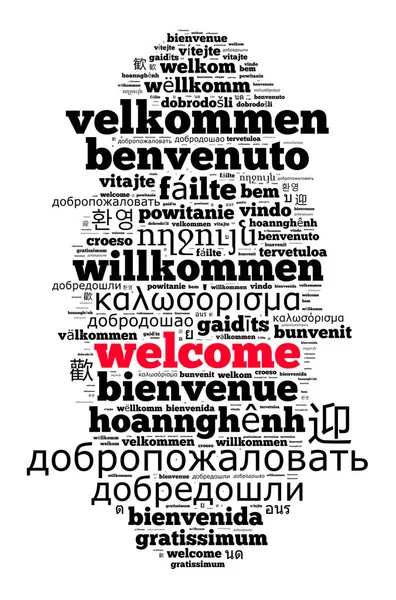 Word Welkom in verschillende talen Stockfoto