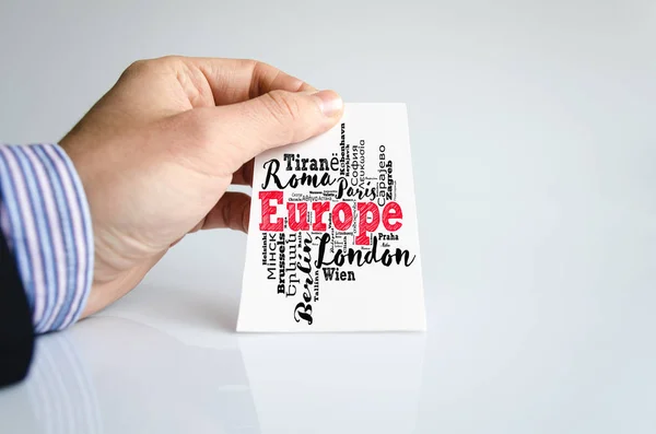 Unión Europea lista de ciudades palabra nube collage — Foto de Stock