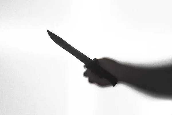 Silhouette Murder Knife Fear Concept — Stock Photo, Image