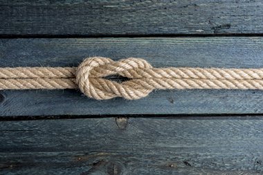 Square knot. Nautical rope knot