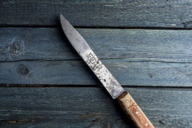 Knife with title FEAR. 