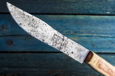 Knife with title FEAR. 